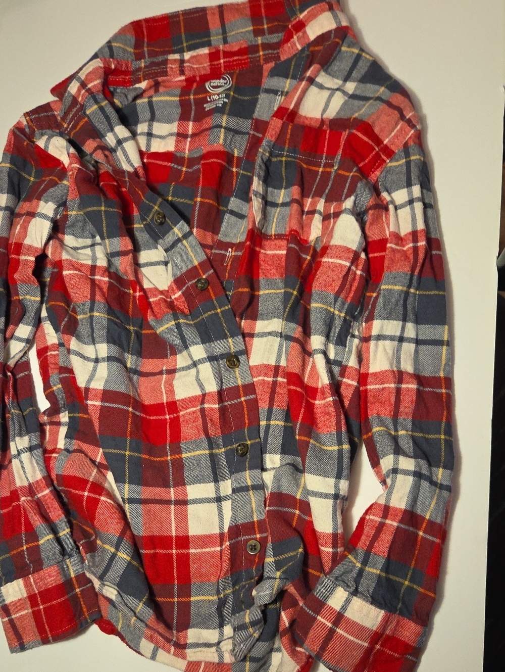 Denver Hayes Red, Blue, White Plaid Kids Shirt Dress
